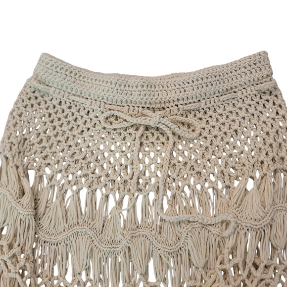 Summer Boho Crochet Mini Skirt Swimsuit Cover Women's Size 8 - Picture 9 of 14